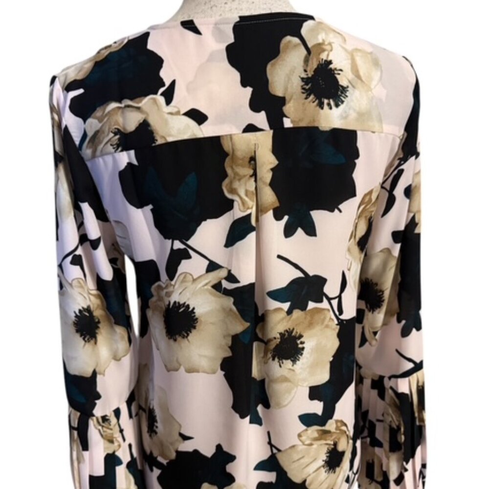 BANANA REPUBLIC FLORAL PRINT BLOUSE w/GORGEOUS PLEATED SLEEVES SMALL/PETITE #9 - Picture 2 of 8